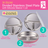 7.8" Stainless Steel Divided Plates with Silicone Sleeves
