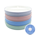 7.8"/20cm Porcelain White Divided Plates with Silicone Suction Sleeves