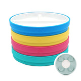 7.8"/20cm Porcelain White Divided Plates with Silicone Suction Sleeves