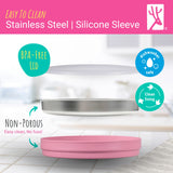 7.8" Stainless Steel Divided Plates with Silicone Sleeves