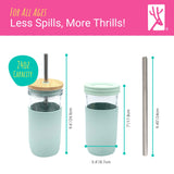 24oz Glass Mason Jar Drinking Tumblers + Food Storage