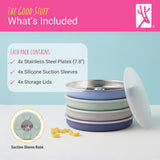 7.8" Stainless Steel Divided Plates with Suction Sleeve