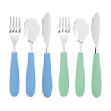 Kids Stainless Steel Spoon + Fork + Knife with Silicone Handle (4 years+) | 6 pieces