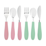 Kids Stainless Steel Spoon + Fork + Knife with Silicone Handle (4 years+) | 6 pieces
