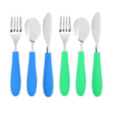 Kids Stainless Steel Spoon + Fork + Knife with Silicone Handle (4 years+) | 6 pieces