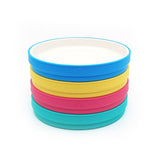 7.8"/20cm Porcelain White Non-Divided Plates with Silicone Sleeves