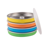 7.8" Stainless Steel Divided Plates with Silicone Sleeves