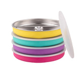 7.8" Stainless Steel Divided Plates with Silicone Sleeves