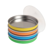 7.8" Stainless Steel Non-Divided Plates with Normal Sleeve (Green/Orange/Blue/Yellow)