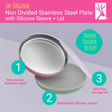7.8" Stainless Steel Non-Divided Plates with Normal Sleeve (Sage/Blush/Lilac/MistyBlue)
