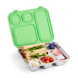 Stainless Steel Bento Lunch Box with Silicone Lid (Green)