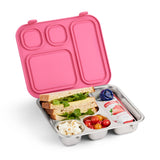 Stainless Steel Bento Lunch Box with Silicone Lid (Pink)