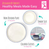 Kids Porcelain Mealtime Bundle | Normal Sleeves | 7.8" Plates + Bowls | 8 Pcs | Sage/Misty Blue/Navy/Gray