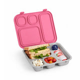 Stainless Steel Bento Lunch Box with Silicone Lid (Pink)