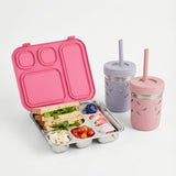 Pack + Go Combo - Bento Box + 10oz Stainless Steel Jars (Pink)