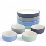 Kids Porcelain Mealtime Bundle | Normal Sleeves | 7.8" Plates + Bowls | 8 Pcs | Sage/Misty Blue/Navy/Gray