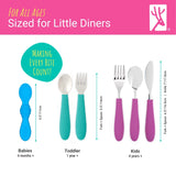 Babies/Toddler Stainless Steel Spoons + Forks with Silicone Handle