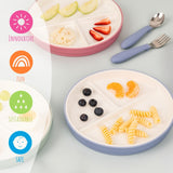 7.8"/20cm Porcelain Divided Plates Suction Sleeve + Lids