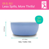 Stainless Steel Bowl with Silicone Sleeve + Lids