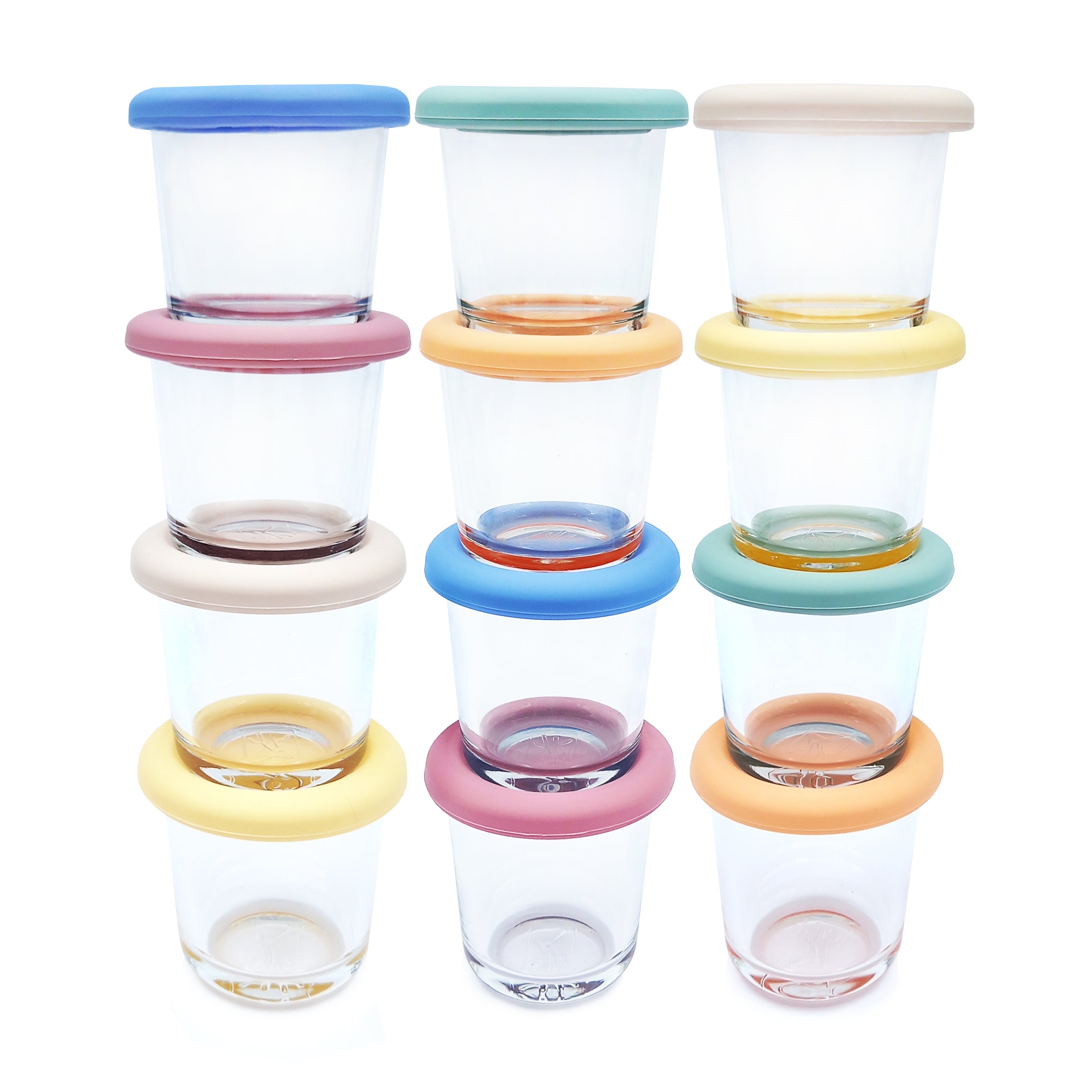  Matyz 4-Pack Glass Baby Food Jars with Lids Airtight Freezer  Microwave Oven Safe (Mint Green, 4 OZ Each) - Small Solid Food Storage  Containers Baby Stackable Baby Food Containers Glass : Baby