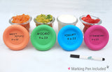4oz Glass Baby Food Storage Jars | Food Grade Silicone Lids | Set of 12 | Bright Colors