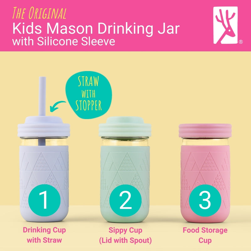 12oz Glass Mason Jar Drinking Tumblers + Food Storage