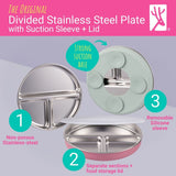 7.8" Stainless Steel Divided Plates with Suction Sleeve