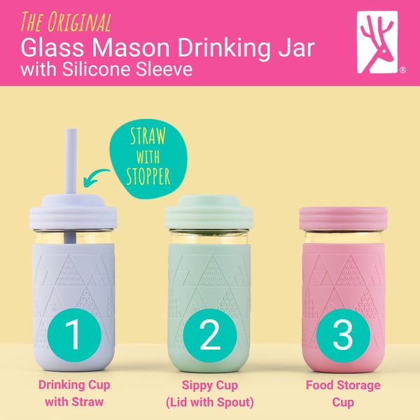 12oz Glass Mason Jar Drinking Tumblers + Food Storage