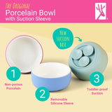 Porcelain Bowl with Silicone Suction Sleeves