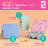 Stainless Steel Bento Lunch Box with Silicone Lid (Misty Blue)