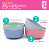 Porcelain Bowl Silicone Sleeve Lilac/Blush/Sage/MistyBlue