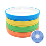 6.7"/16cm Porcelain White Divided Plates with Silicone Suction Sleeves