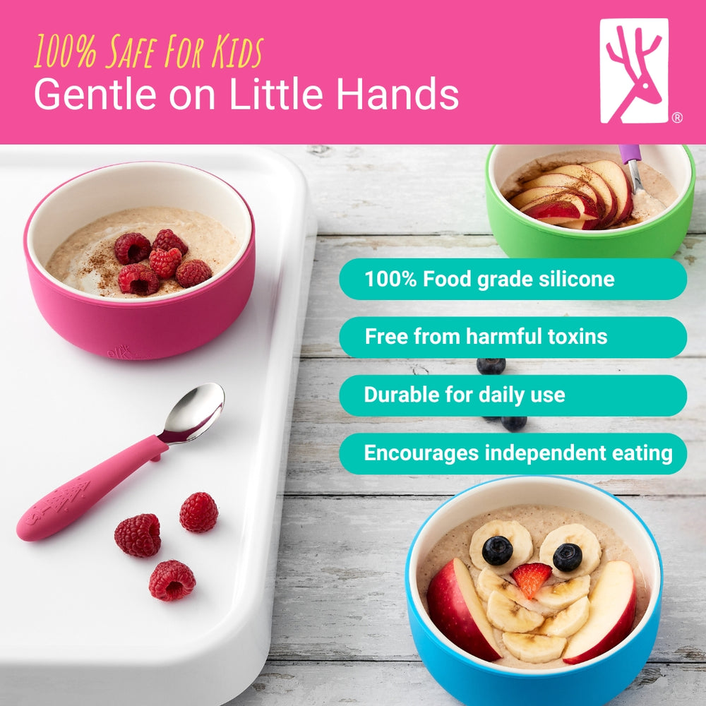 Elk And Friends Kids Porcelain Bowl Silicone Suction Sleeves