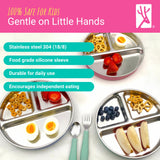 7.8" Stainless Steel Divided Plates with Silicone Sleeves