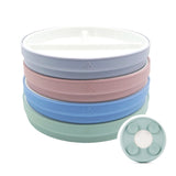 7.8"/20cm Porcelain White Divided Plates with Silicone Suction Sleeves