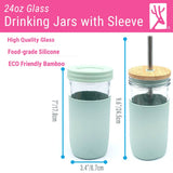 24oz Glass Mason Jar Drinking Tumblers + Food Storage