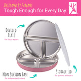 7.8" Stainless Steel Divided Plates with Silicone Sleeves