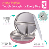 7.8" Stainless Steel Divided Plates with Suction Sleeve