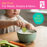 Stainless Steel Bowl with Silicone Suction Sleeve + Lids