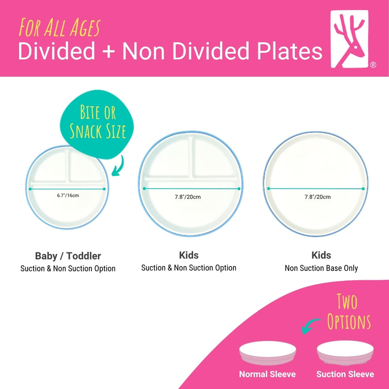 7.8"/20cm Porcelain Plate Non-Divided with Silicone Sleeves + Lids