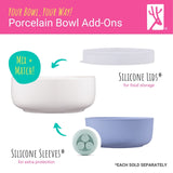 Porcelain Bowl Silicone Sleeve Sage/MistyBlue/Navy/Gray