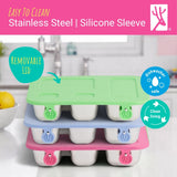 Stainless Steel Bento Lunch Box with Silicone Lid (Pink)