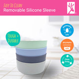 Porcelain Bowl Silicone Sleeve Sage/MistyBlue/Navy/Gray