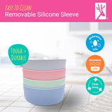 Porcelain Bowl Silicone Sleeve Lilac/Blush/Sage/MistyBlue