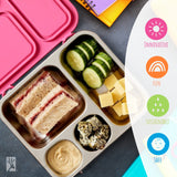 Stainless Steel Bento Lunch Box with Silicone Lid (Pink)