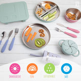 7.8" Stainless Steel Divided Plates with Suction Sleeve