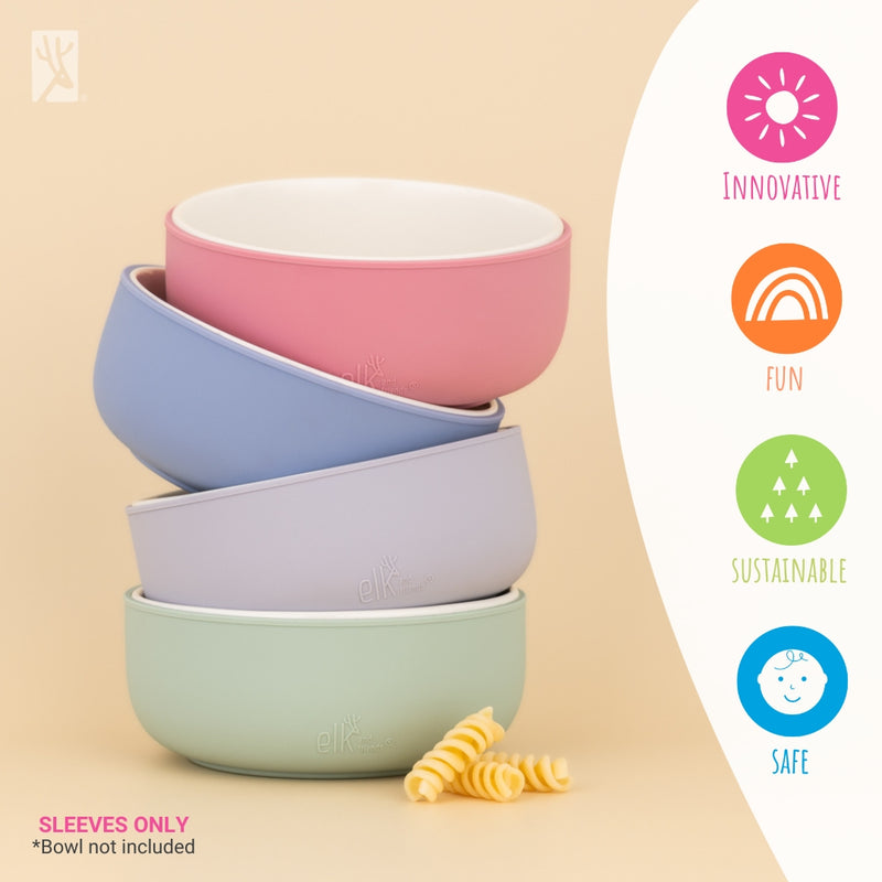 Porcelain Bowl Silicone Sleeve Sage/MistyBlue/Navy/Gray