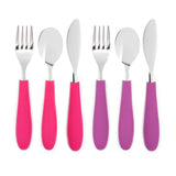 Kids Stainless Steel Spoon + Fork + Knife with Silicone Handle (4 years+) | 6 pieces