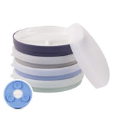 6.7"/16cm Porcelain Divided Plates Suction Sleeve + Lids