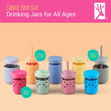 16oz Glass Mason Jar Drinking Tumblers with Silicone Lid